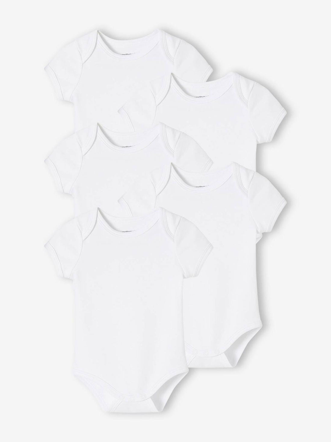 Baby Bodysuit|White,Cotton,Cutway neck