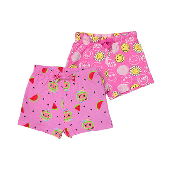 Baby girl pack of 2 shorts|Cotton fabric,Adjustable waist