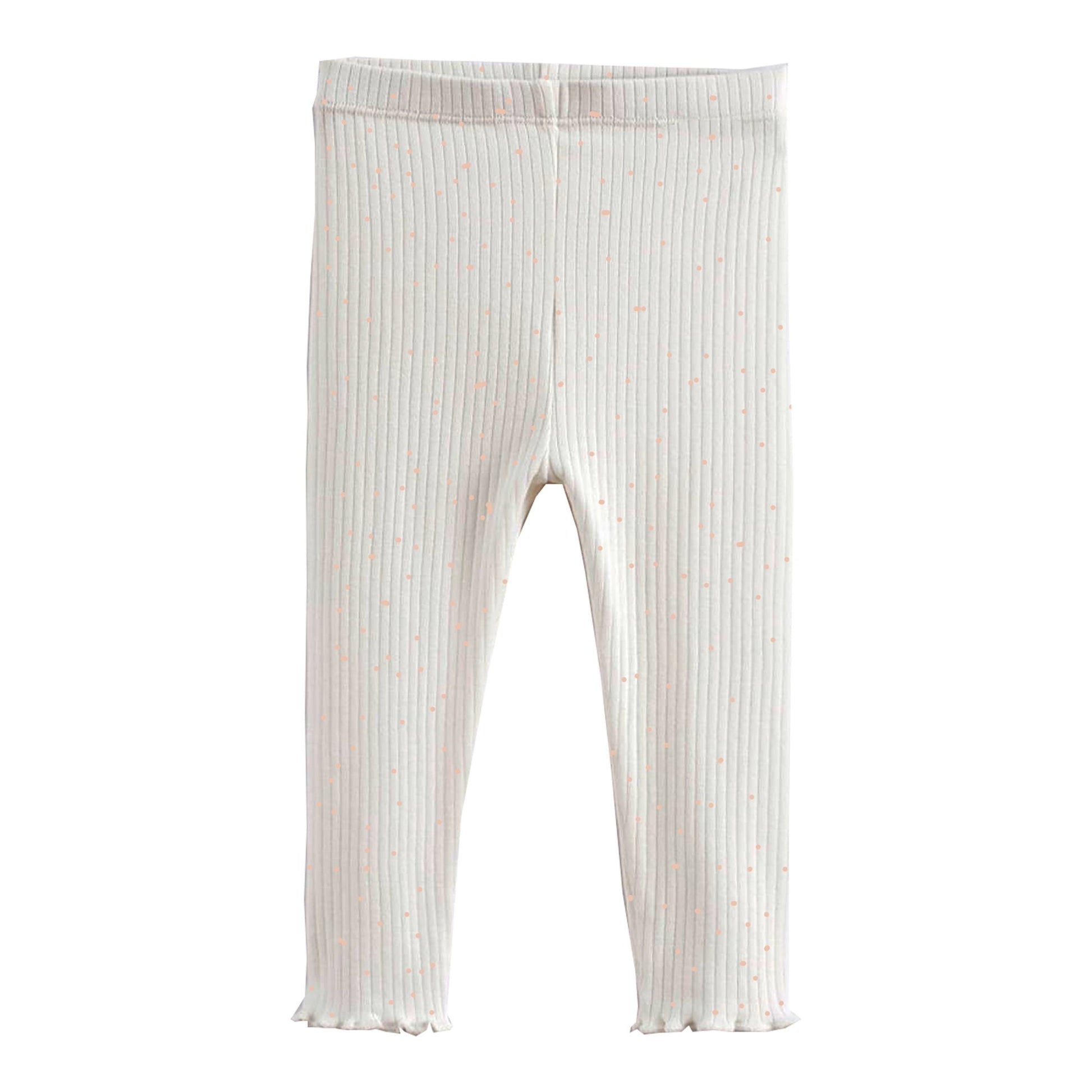 Baby Leggings|Ribbed Cotton,Ruffled Trim