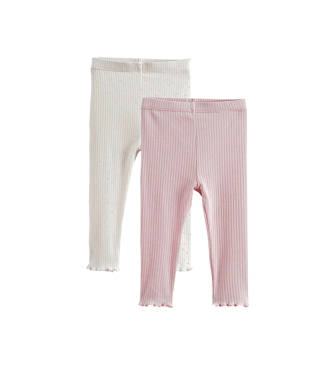 Baby Leggings|Ribbed Cotton,Ruffled Trim