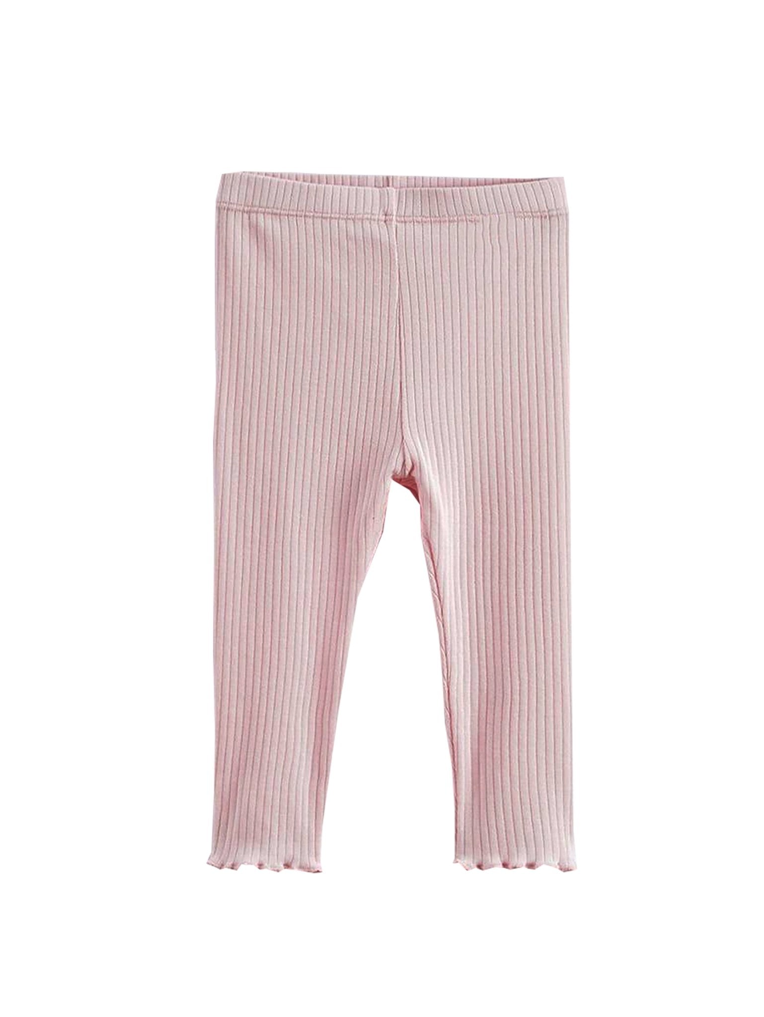 Baby Leggings|Ribbed Cotton,Ruffled Trim