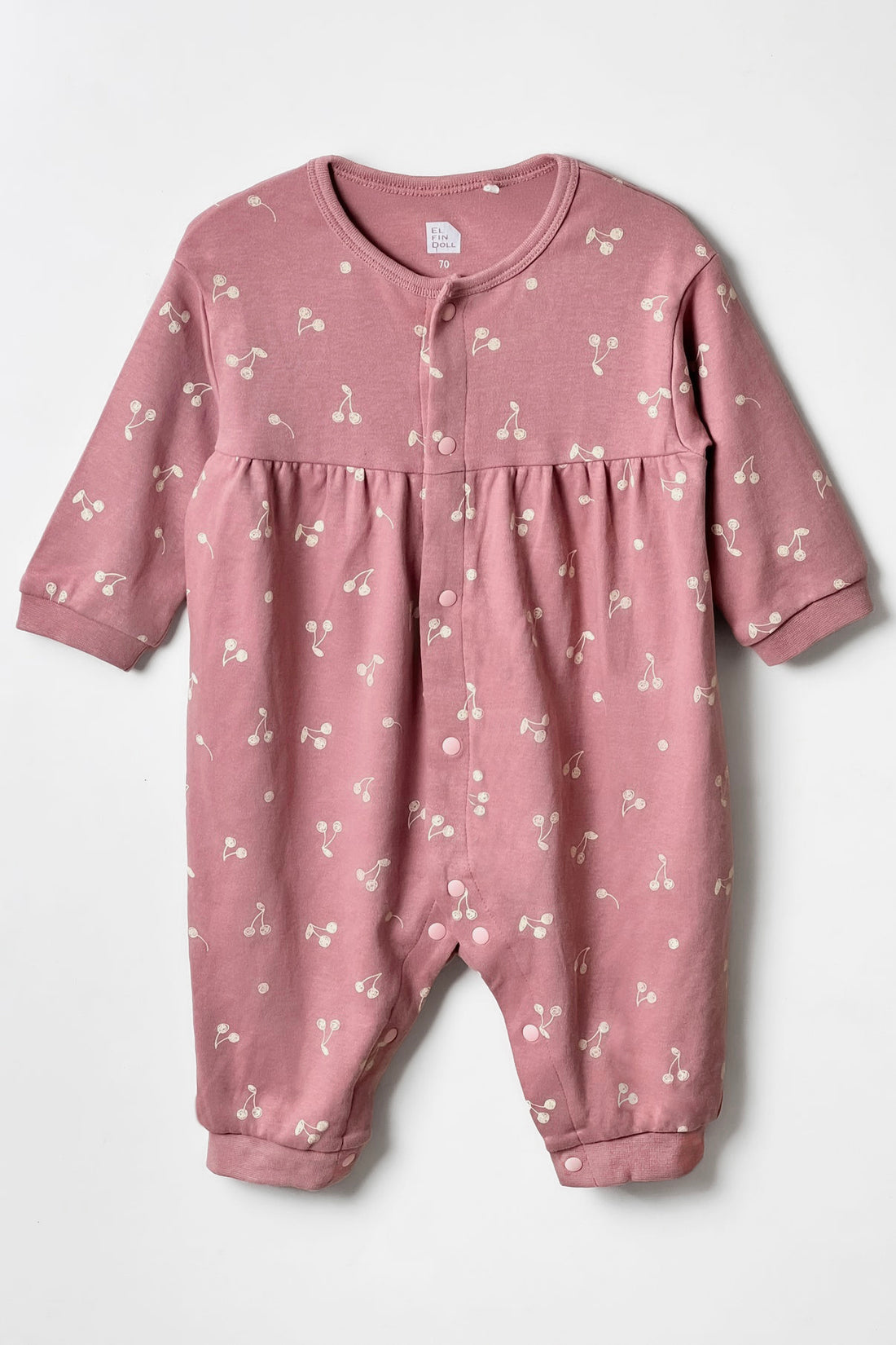 baby girls romper dress in pink color with strawberry print