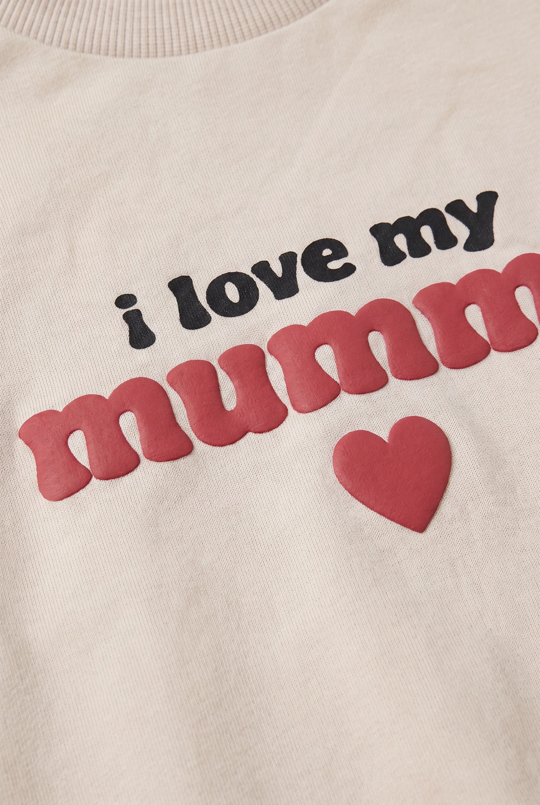 Baby Sweatshirt with "I Love My Mummy" Print — Sand Beige