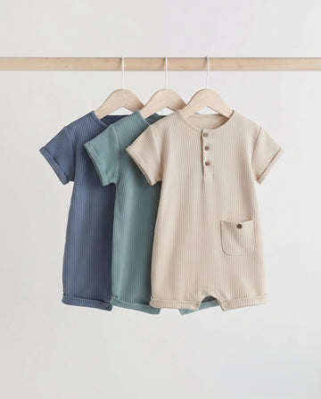 Baby Romper 3-Pack — Ribbed Cotton