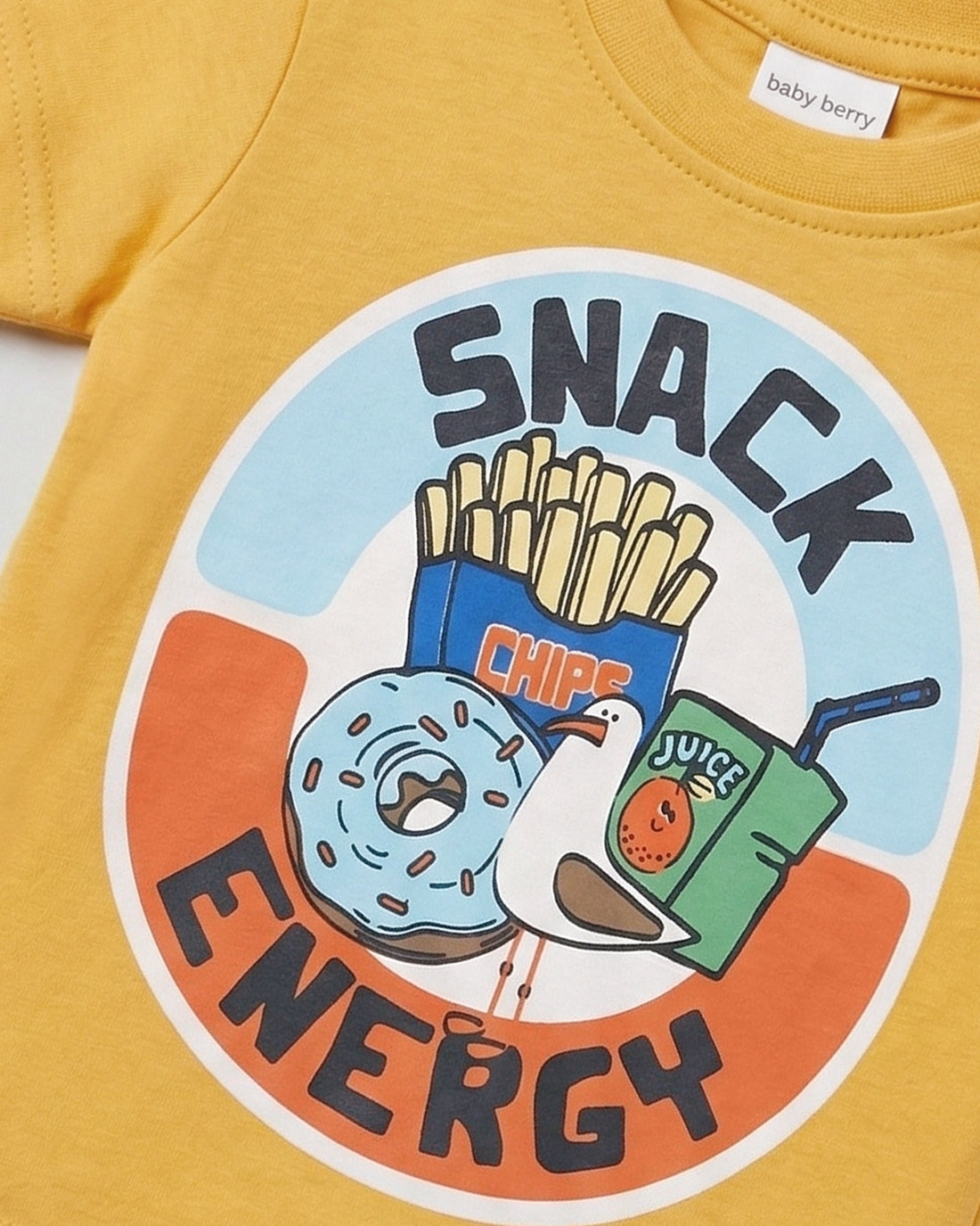 Baby Half Sleeve Cotton T-Shirt - Mustard Yellow