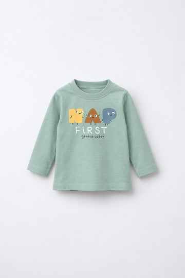 Baby 'NAP' Print Long-Sleeve T-Shirt – Warm Green