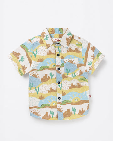 Baby Boys Printed Cotton Shirt – Desert Adventure