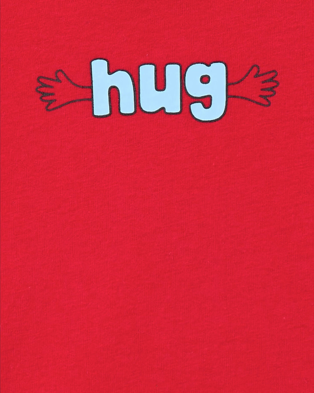 Baby Cotton T-Shirt — Red, Hug Print