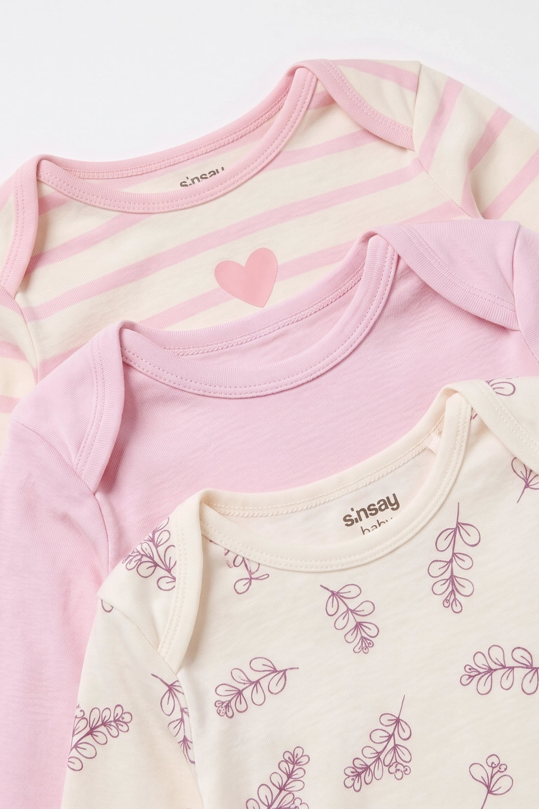 3 Pack Baby Girl's Soft Cotton Full Sleeve Bodysuit