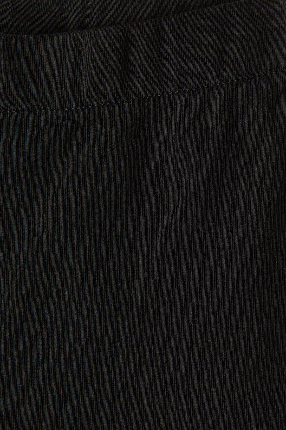 PTex Fashion baby girls' black cotton leggings flat lay front view with elasticated waistband and slim straight leg
