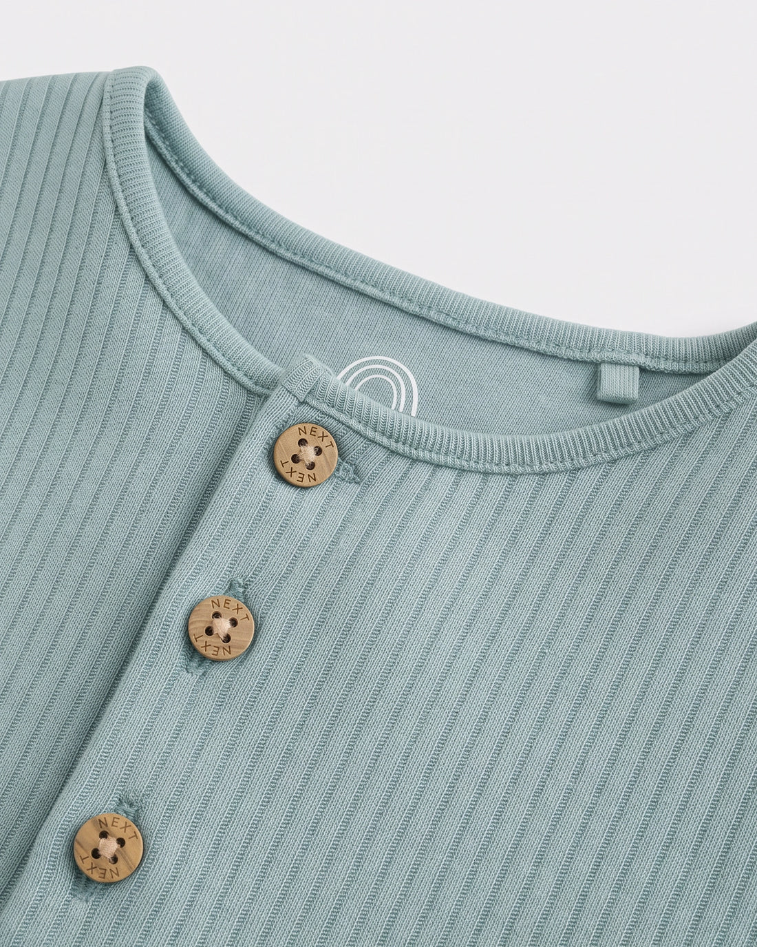 Ribbed Cotton Baby Romper — Dusty Mint