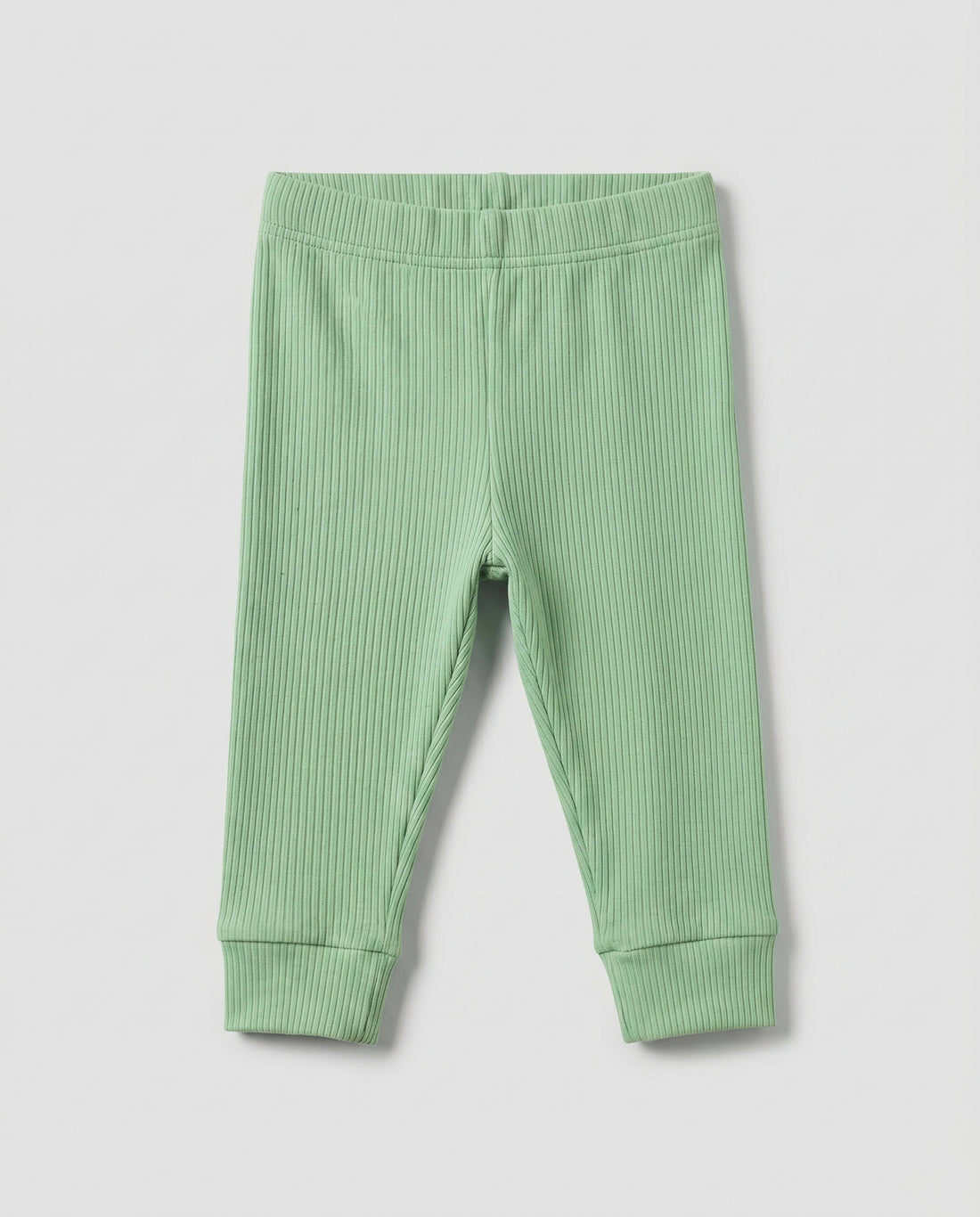 Baby & Toddler Ribbed Cotton Leggings - Soft Mint Green