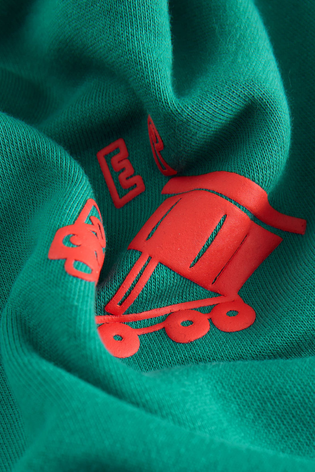 Baby and toddler drop-shoulder sweatshirt with ribbed crew neck, cuffs, hem and small chest graphic.