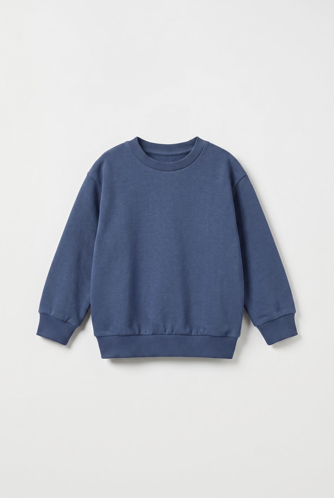 Baby 2-pack cotton sweatshirt set in light grey marl and slate blue laid flat — PTex Fashion