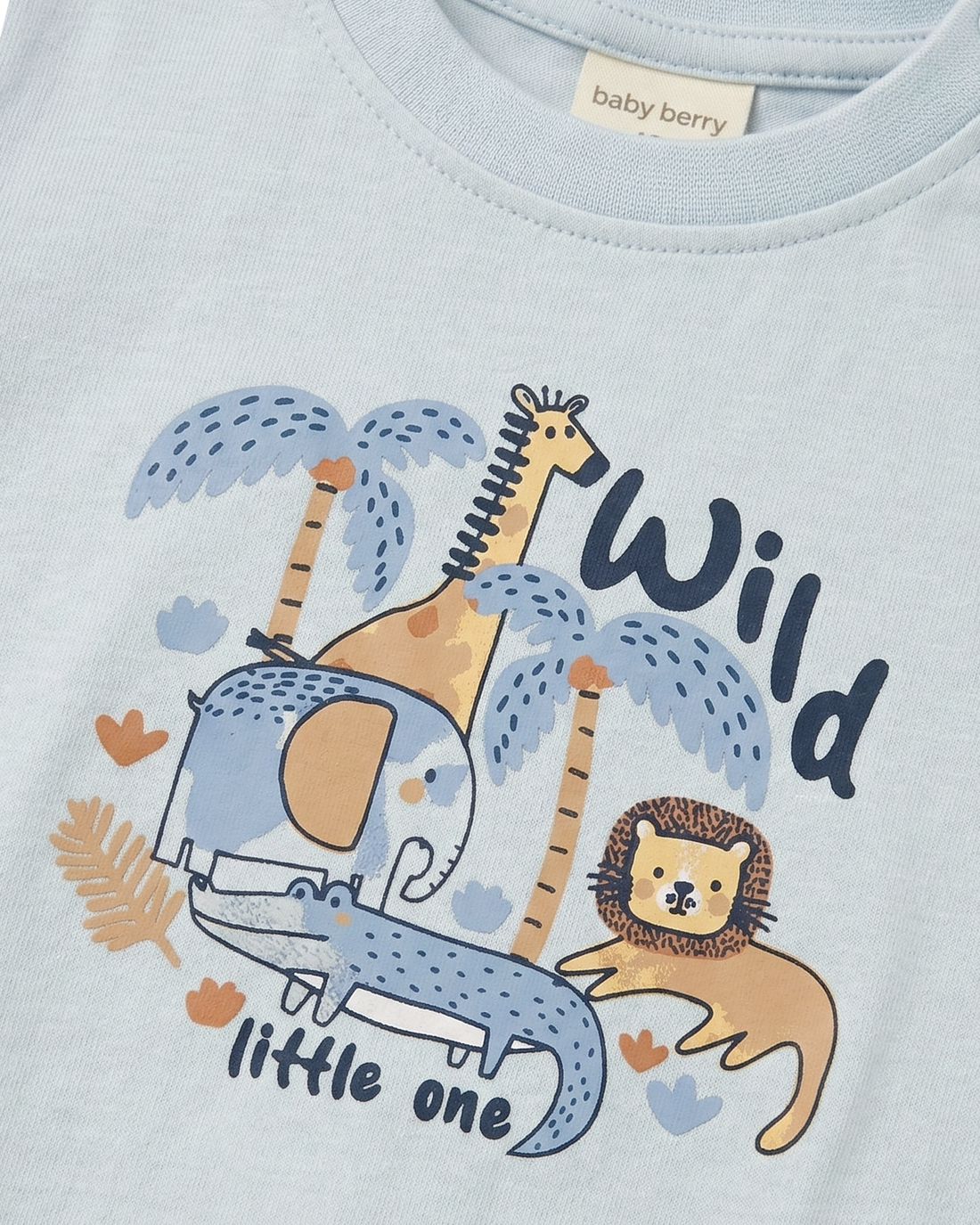 Baby Half Sleeve Cotton T-Shirt - Light Blue