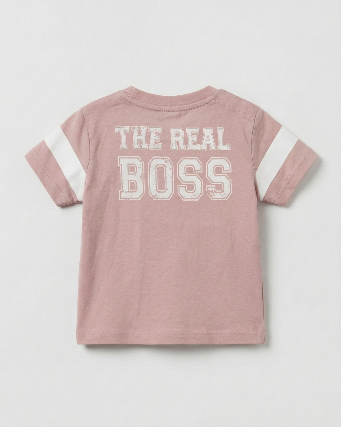 Baby Half Sleeve Cotton T-Shirt - Real Boss Print Pink