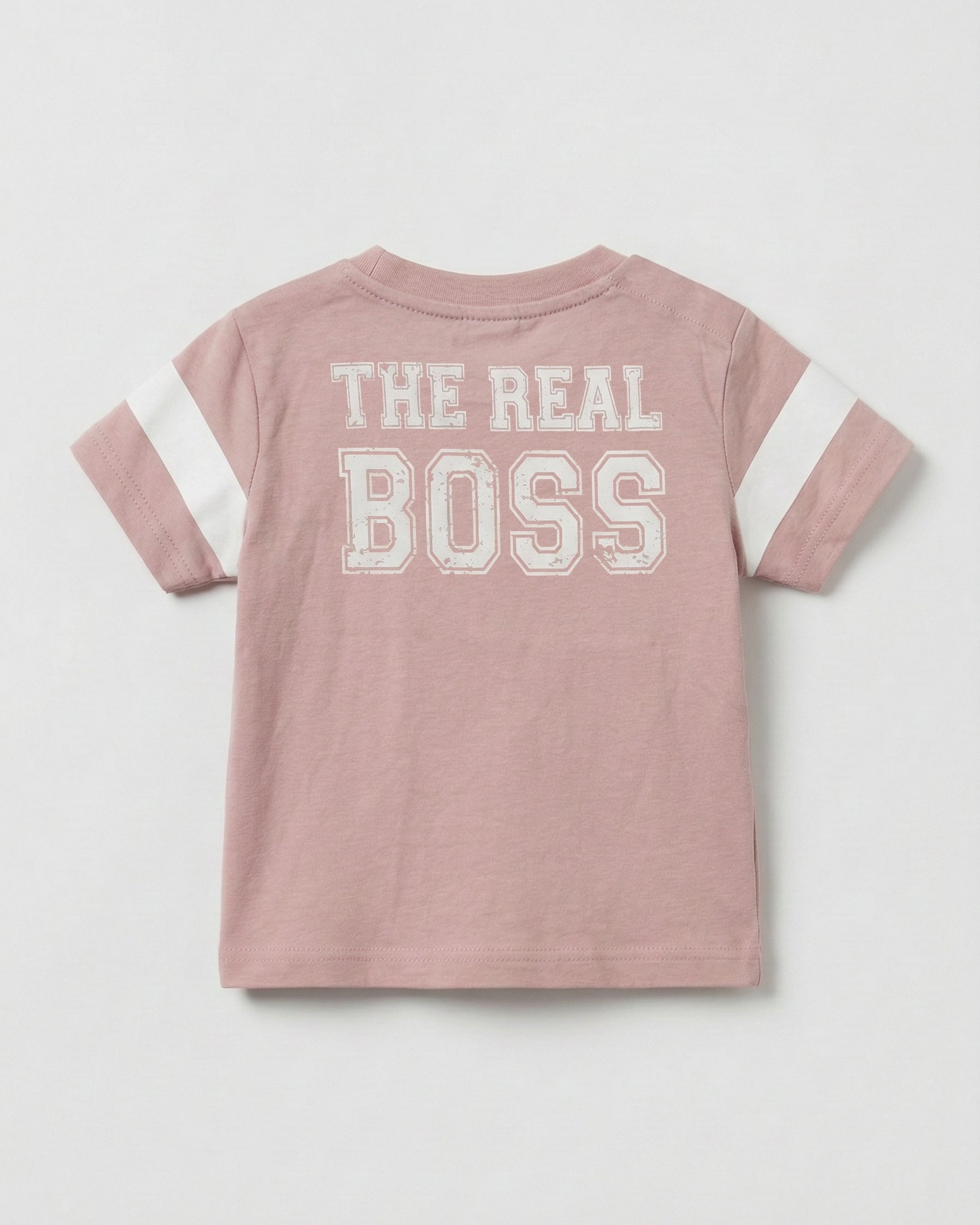 Baby Half Sleeve Cotton T-Shirt - Real Boss Print Pink