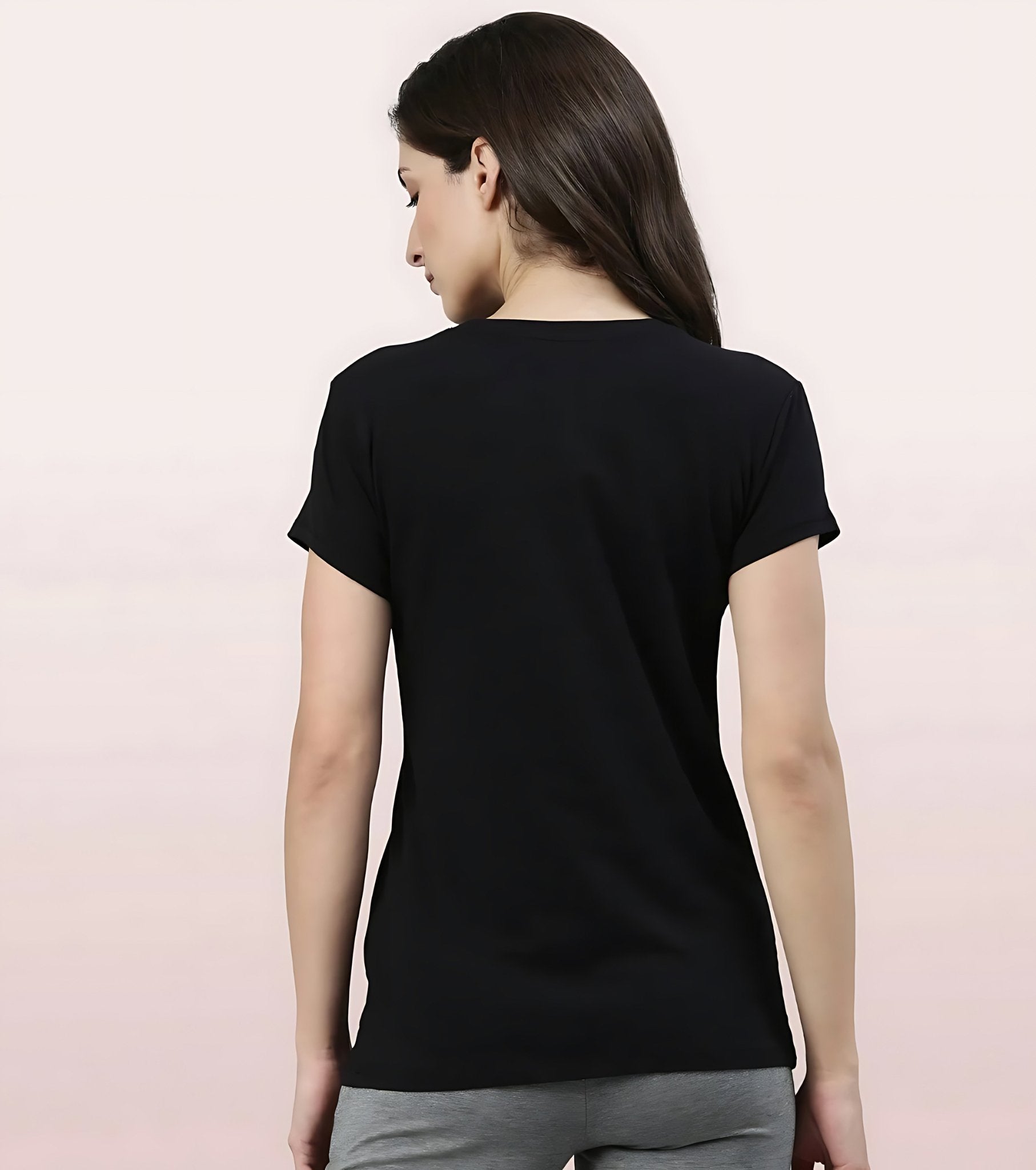 Basic ladies T - Shirt Black|Cotton