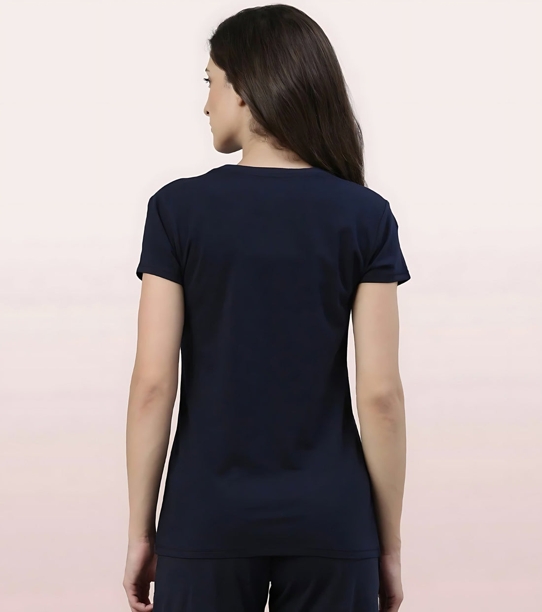 Basic Ladies T - shirt - Navy Blue|Cotton