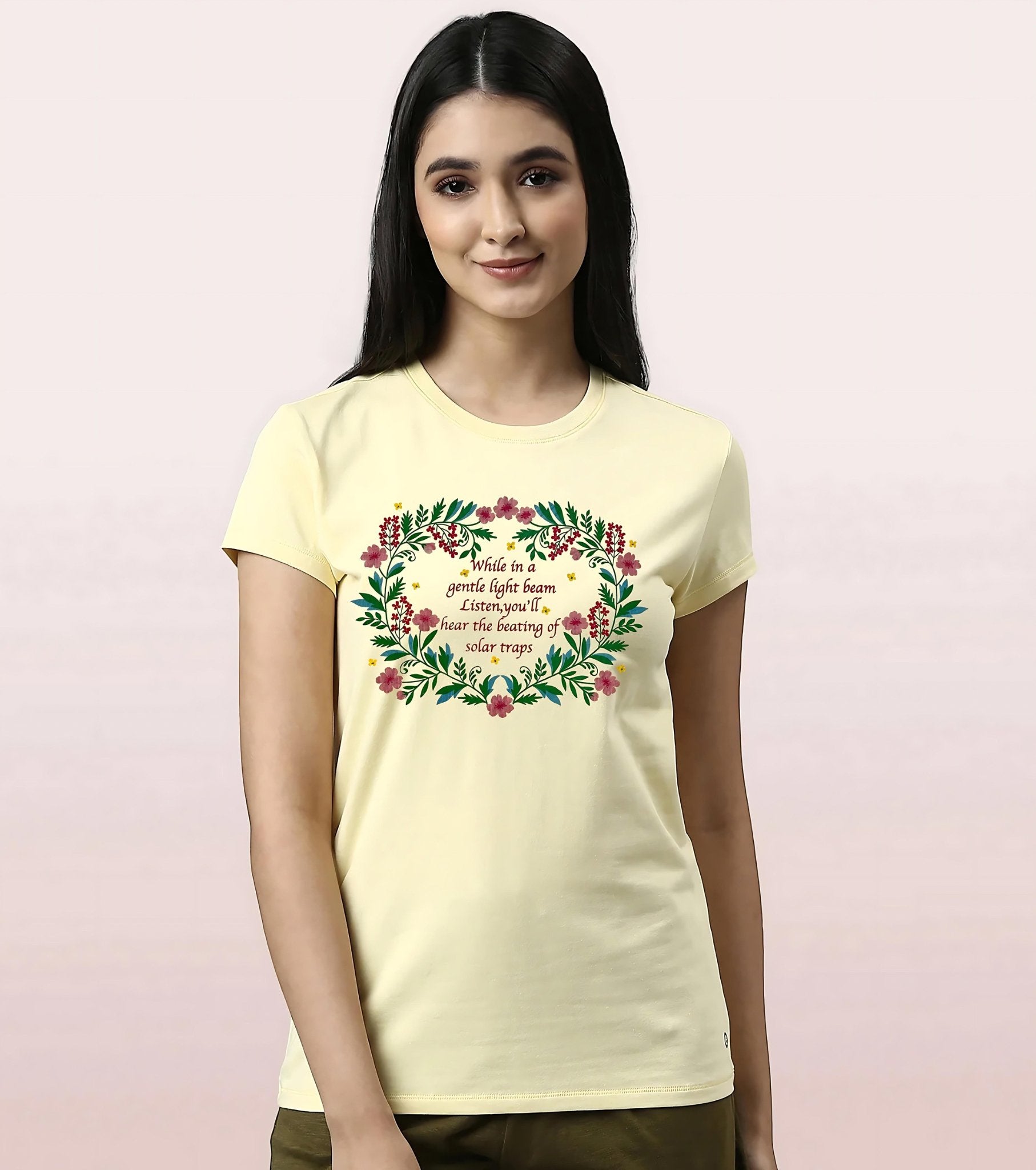 Basic Ladies T - shirt - Yellow|Cotton