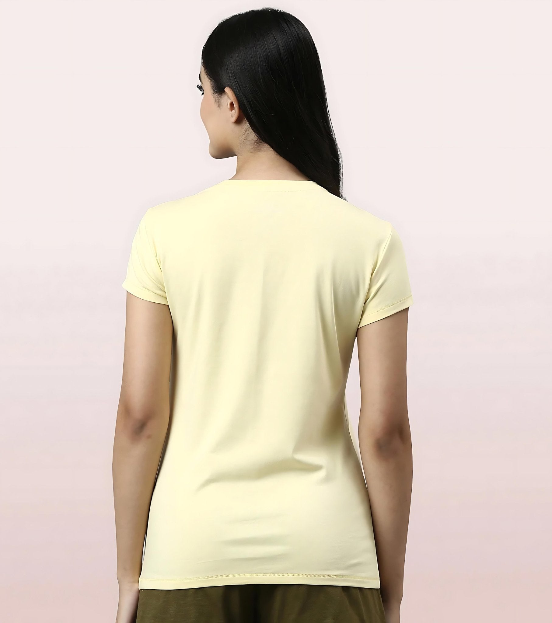 Basic Ladies T - shirt - Yellow|Cotton