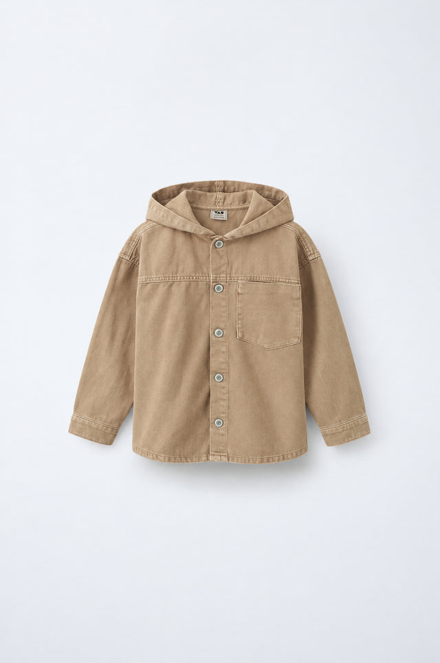 PTex Fashion – Kids’ Hooded Denim Jacket – Sand