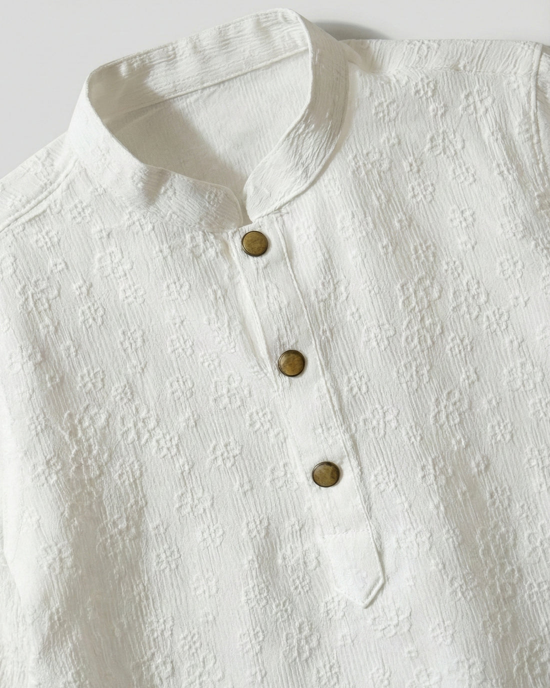 Boy's Textured Panjabi Set - White