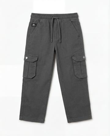 Boy's Premium Straight Cut Twill Cargo Pant | Charcoal