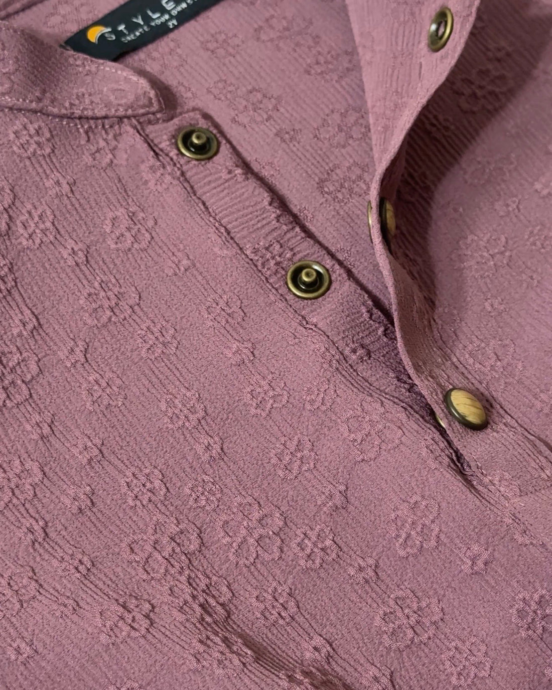 Boy's Textured Panjabi & Pyjama Set - Mauve Pink