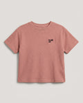 Boy's rusty rose waffle cotton t-shirt with 