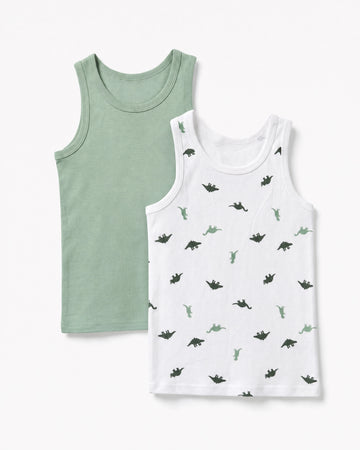 Boys’ 2-Pack Dinosaur Print Tank Tops