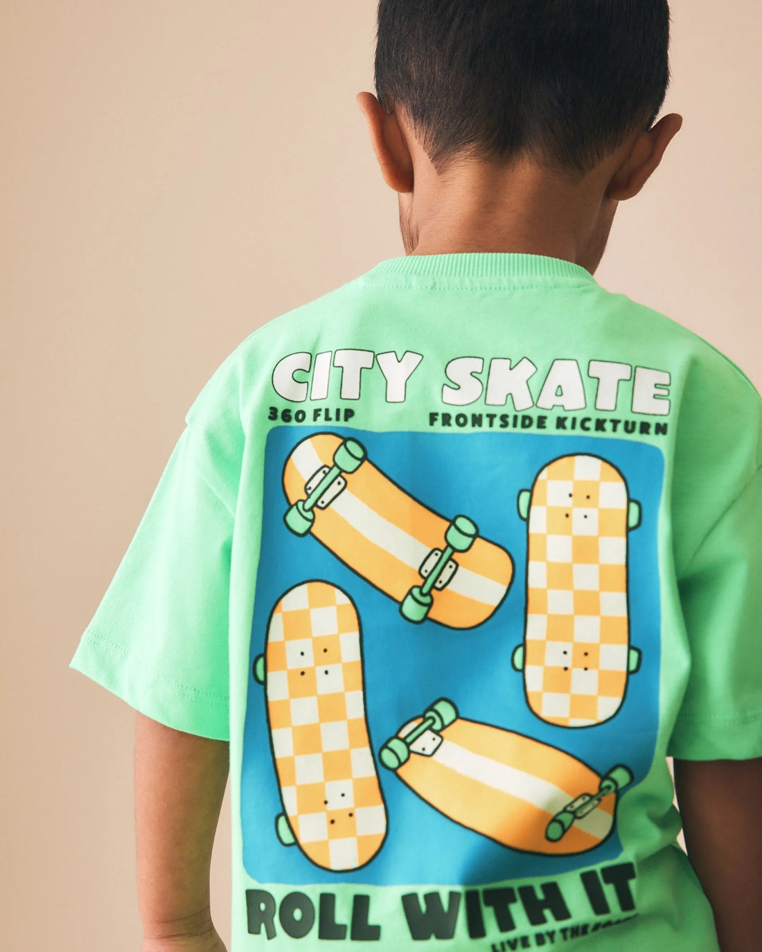 Boys' 2-Pack Short-Sleeve T-Shirt Set — Green Skate Print & Blue Lion Print