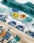 close look macro image of 4 pieces boy cotton tank tops