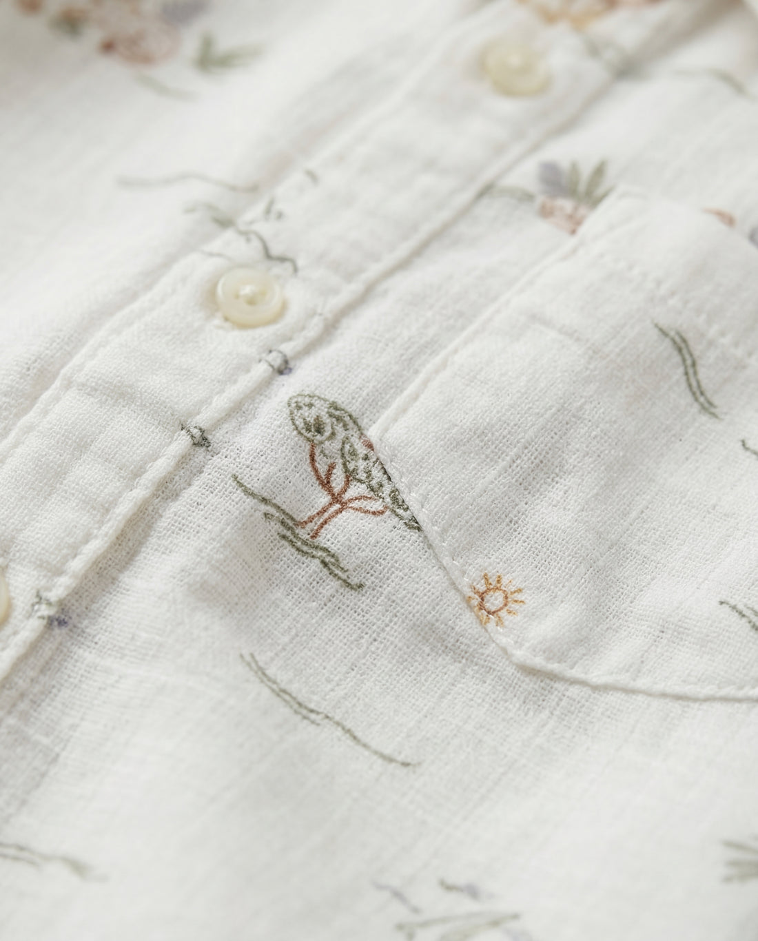 Baby Boys Safari Print Muslin Cotton Shirt