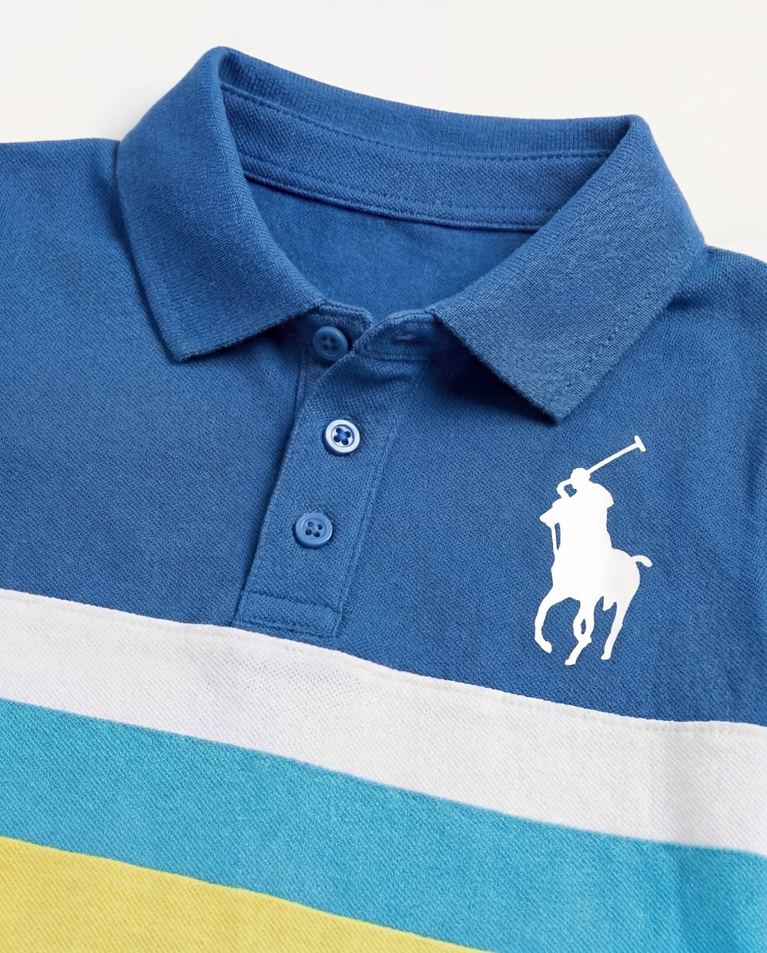 Boys Polo T-Shirt – Cotton, Colour Block, Blue