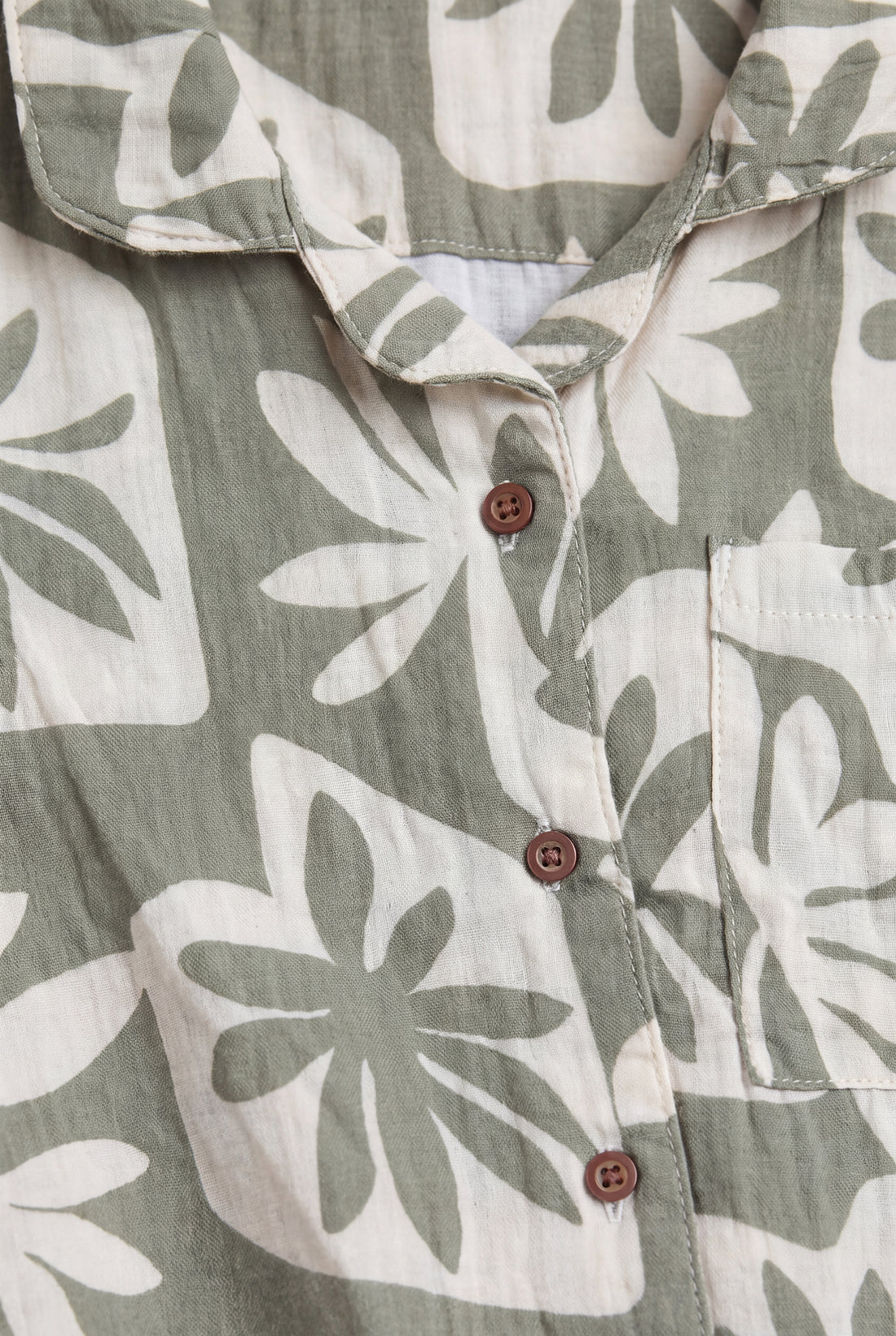 Boys’ Botanical Print Muslin Cotton Shirt