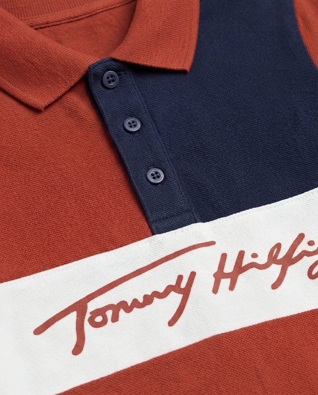 Boys Polo T-Shirt – Cotton, Colour Block, Rusty Orange
