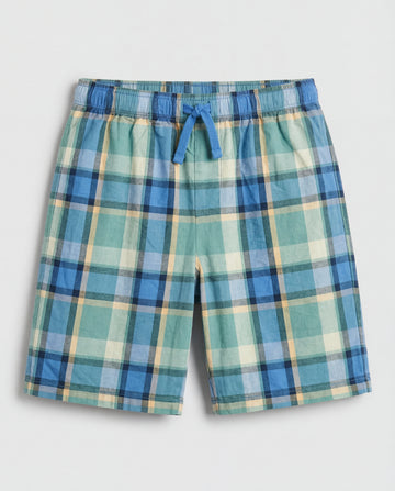 Boy's Plaid Pull-On Shorts - Multi Colour