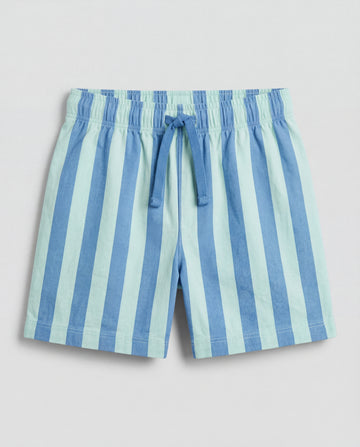 Toddler Stripe Pull-On Shorts - Mint Blue