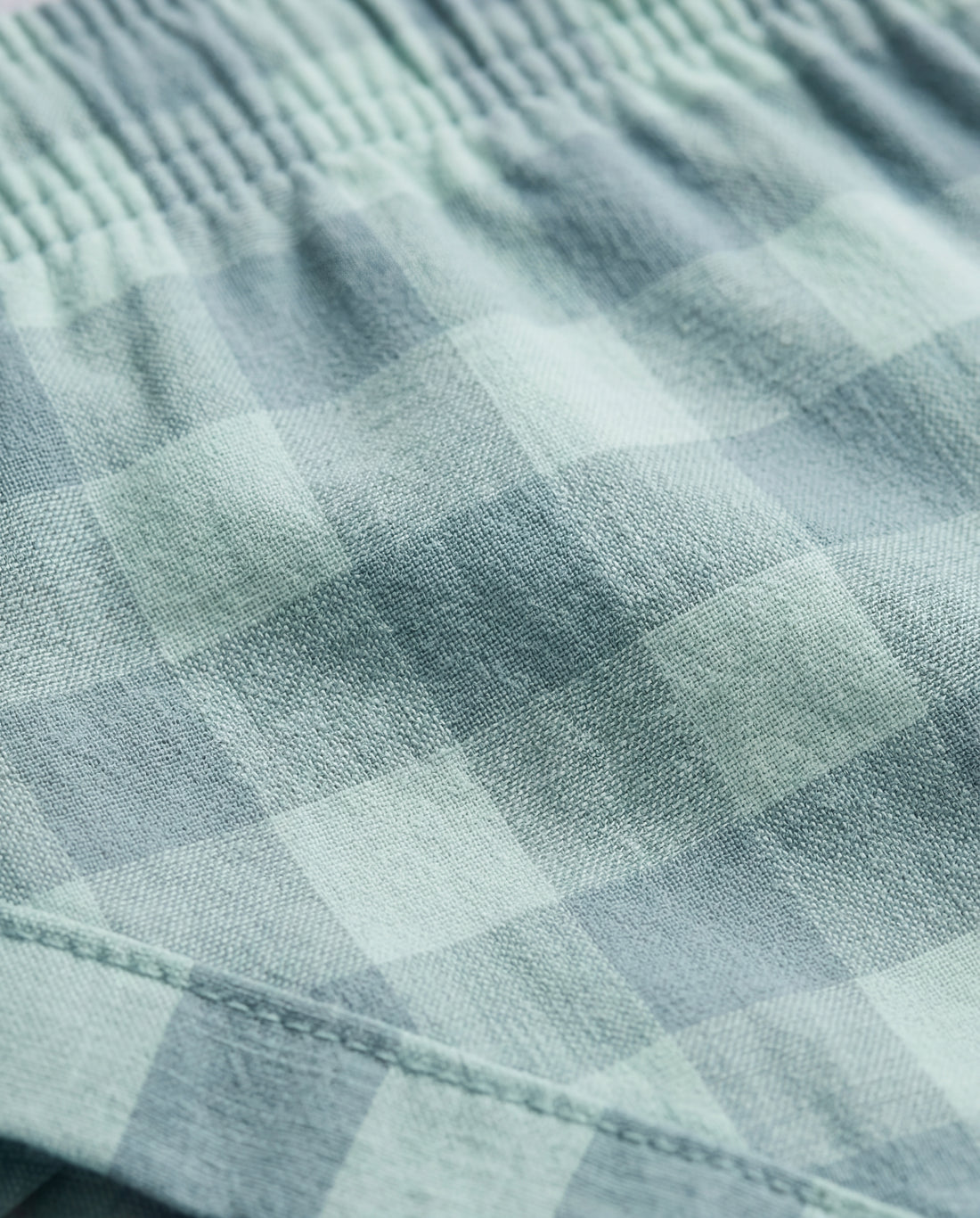 Boy's Plaid Pull-On Short Pant - Soft Green Wash