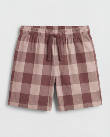 Kid's Soft Cotton Adjustable Pull-On Shorts - Mauve Pink