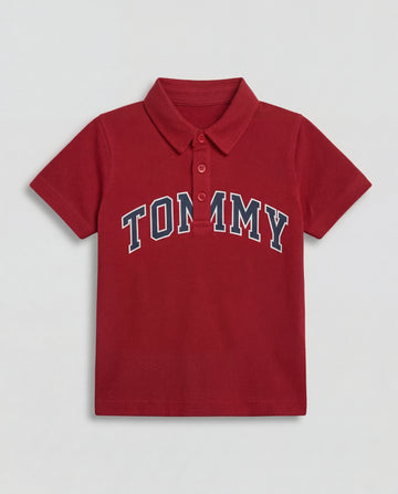 Boys Polo T-Shirt – Cotton, Red