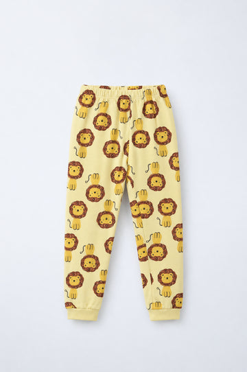 Toddler Terry Fabric Trouser - Lion Print