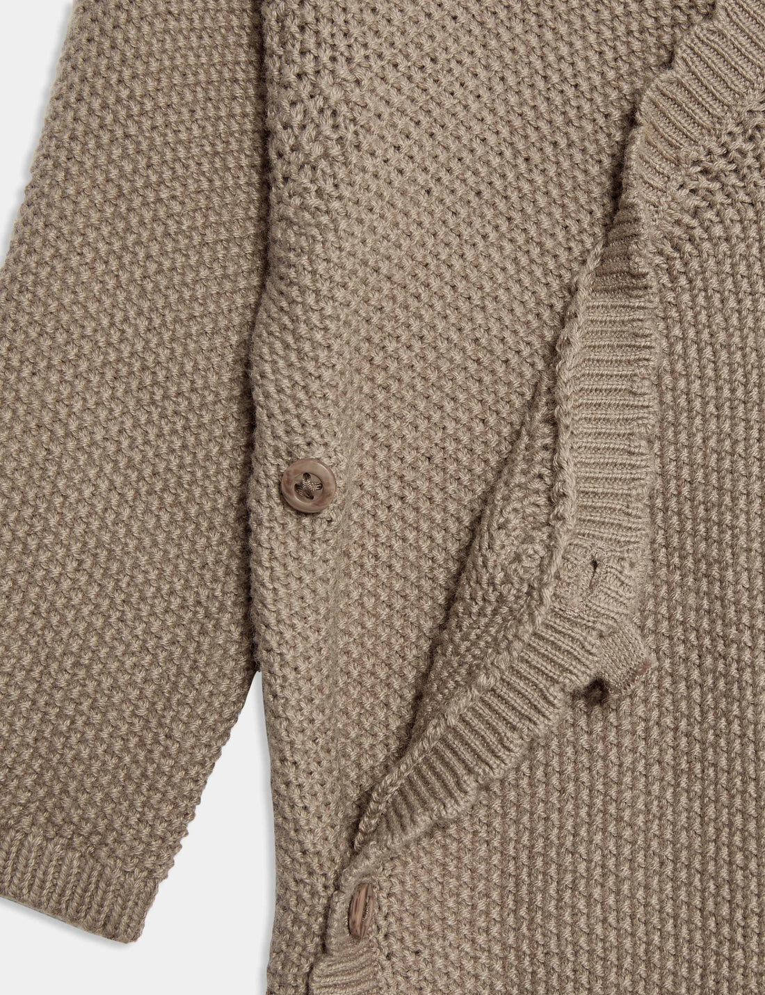 Brown Side Parted Knit Baby Romper