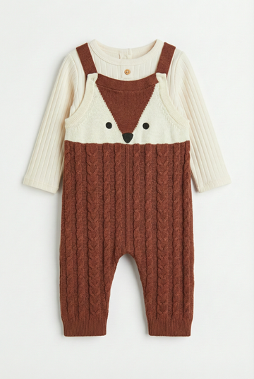 Cable Knit Two-Piece Romper Set