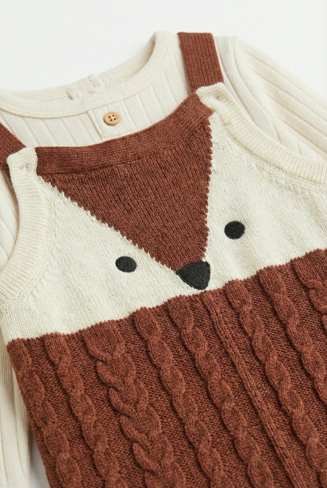 Cable Knit Two-Piece Romper Set