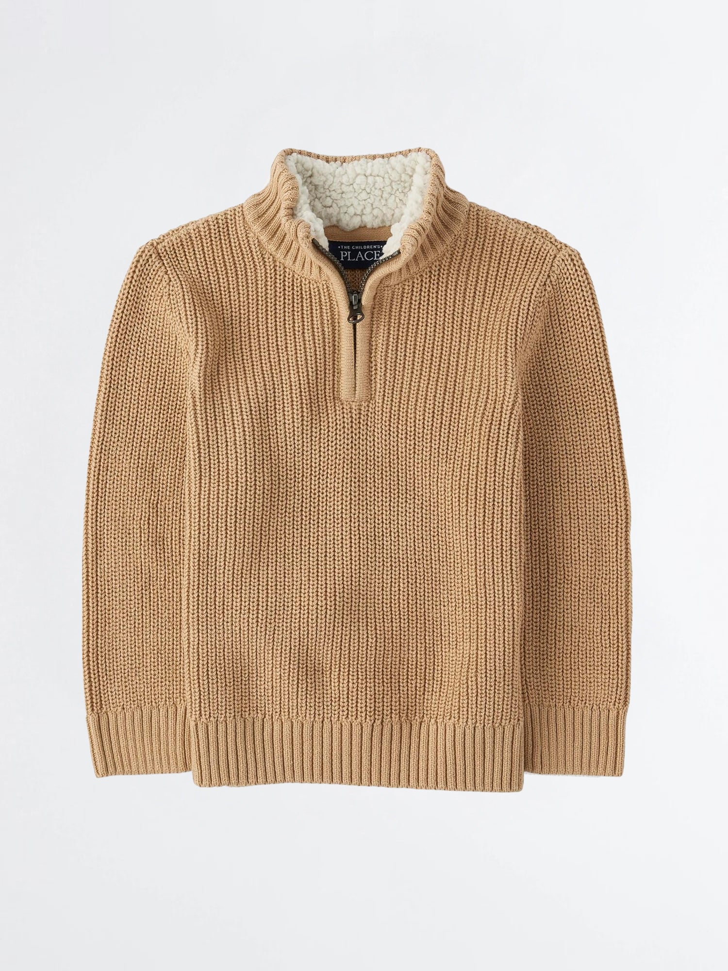 Boy's Half Zip Knit Sweater | Brown