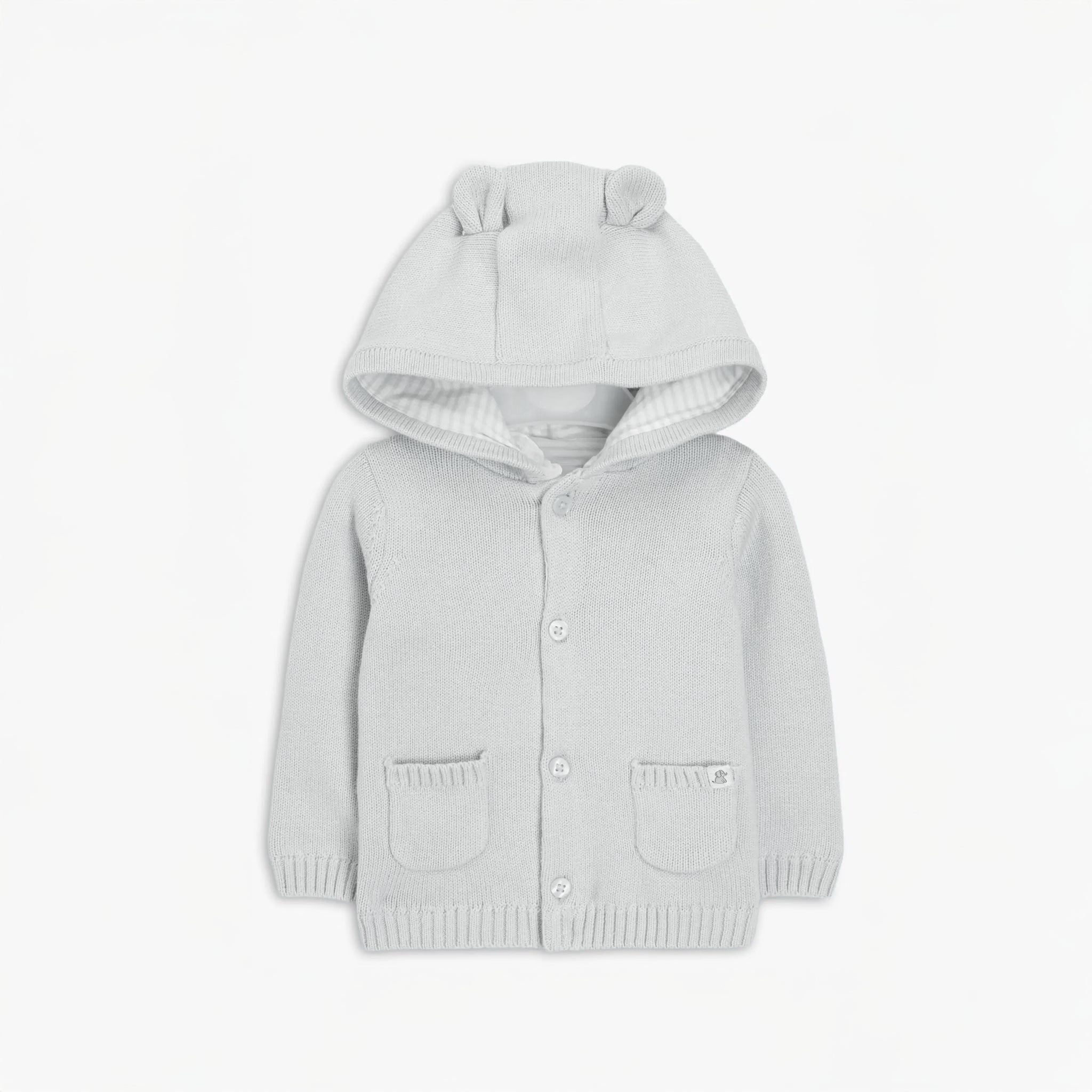 Bear Hooded Baby Cardigan