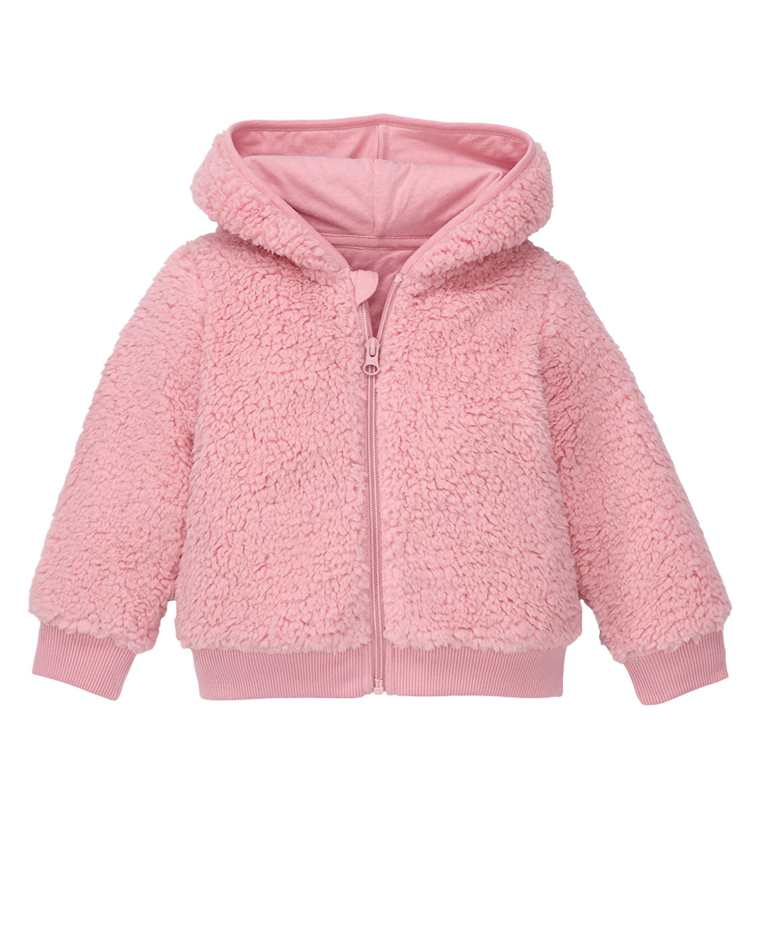 Girl's Sherpa Hoodie | Polyester, Zipper, Pink