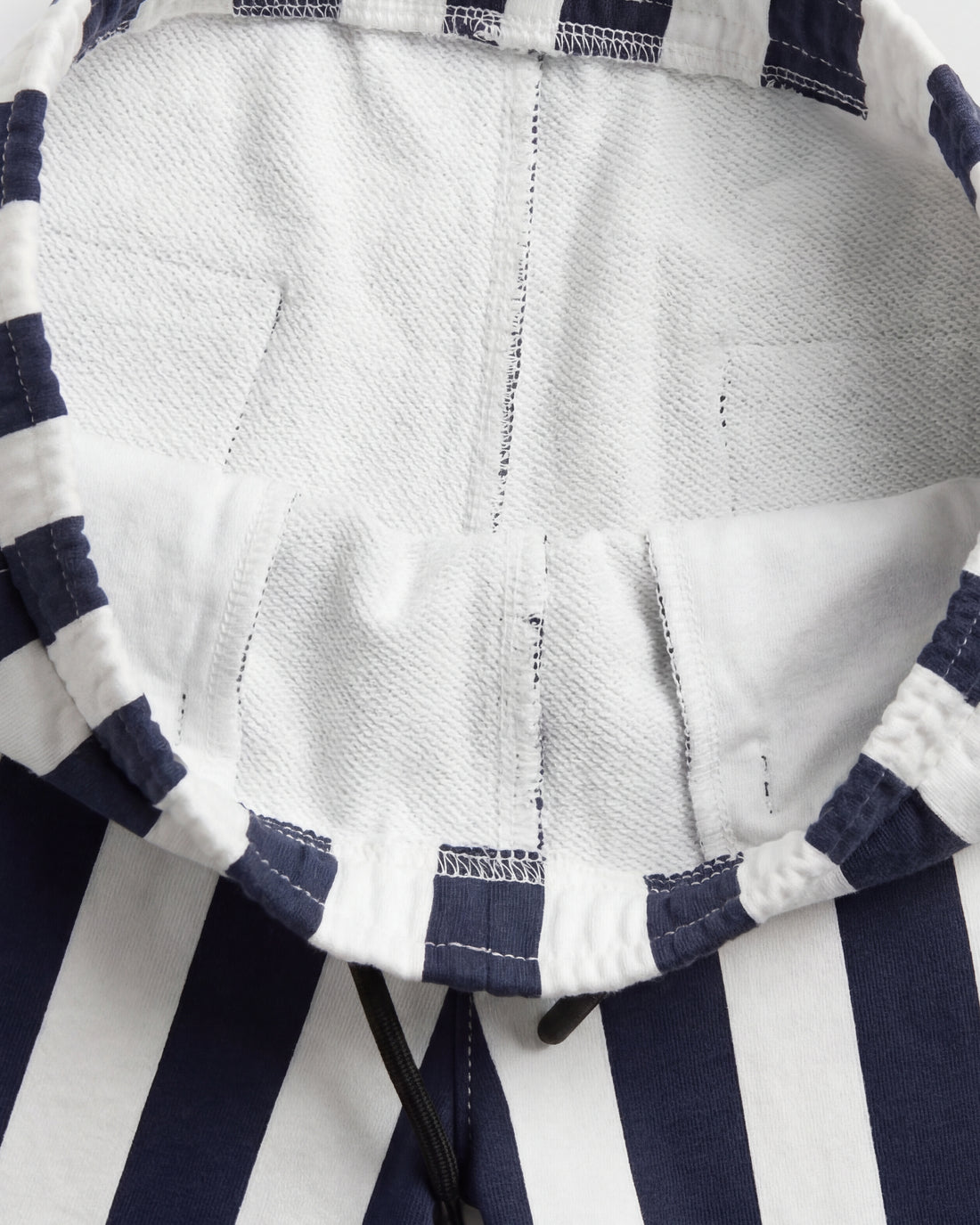 French Terry Non-Functional Cargo Short - Navy Blue Stripe